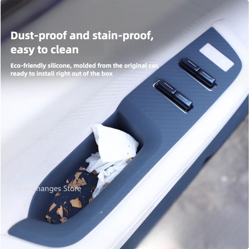 For Zeekr 001 2024 2025 Door Storage Box Silicone Pad 4-door Storage Box Anti Abnormal Noise Car Interior Upgrade Parts