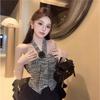 #Sexy Spice Girl Neck Sling Vest Summer New Wear Xiaoxiangfeng Tube Top a Variety of Ways To Wear