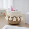 Nordic Minimalist Tassel Cotton Rope Storage Basket, Indoor Creative Small Pen Holder