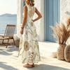 Women's Boho Floral Sleeveless Maxi Dress Lightweight Flowy Summer Dress,Crafted with Fine Workmanship for Beach Vacation,Casual Wear Versatile Style