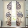 Mushrooms Leaves Tulle Curtains For Living Room Sheer Curtain For Bedroom Window Blinds Voile Curtains