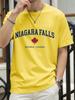 Cascate del Niagara Ontario Canada Stampa Maglietta Per Uomo Moda Estiva Maglietta Cotone Abbigliamento Casual Comoda Morbida Manica Corta