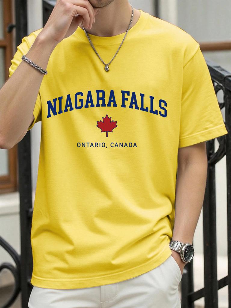 Cascate del Niagara Ontario Canada Stampa Maglietta Per Uomo Moda Estiva Maglietta Cotone Abbigliamento Casual Comoda Morbida Manica Corta