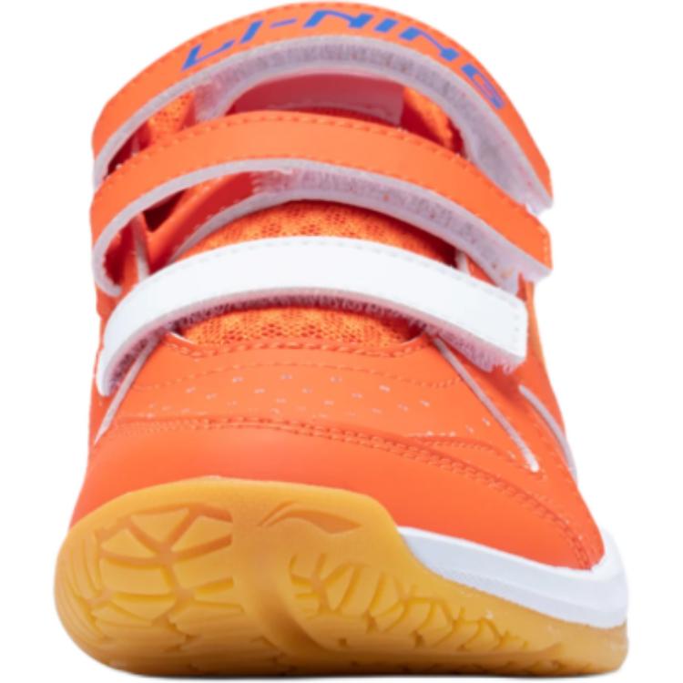 Li Ning Kids Badminton Series Thunder Jr Soft Comfortable Non-Slip Wear-Resistant Low-Top Training Shoes Kids Sneaker Orange White AYTV012-3