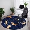 1PC Space Cats Office Round Area Rug, Mat Suitable For Office, Under Office Chairs Bedroom Living Room Home Decor, Room Deco
