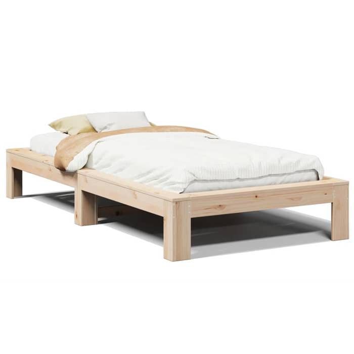 VidaXL Bed Frames Without Mattress 90x190 Cm Solid Pine Wood, Bedroom Furniture, Bed Base, Wooden Bed, Bed, Bed 855337