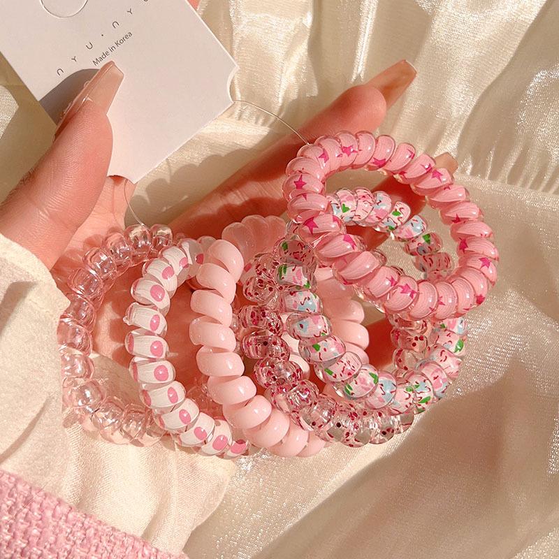 6-Pack Frosted Elastic Hair Rings - Durable, Simple Ponytail Bands for Women