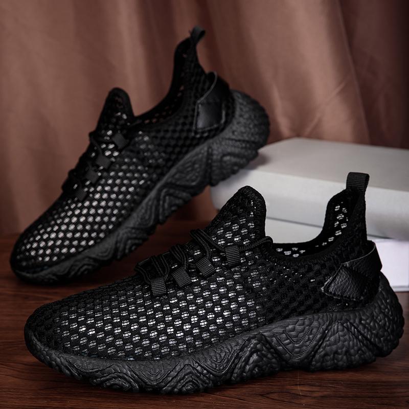 

Fashion Spring Summer New Men s Shoes Lightweight Knitted Casual Socks Shoes Mid High Top Running Fitness Couple Shoes Fashionable Men s 36 чёрный