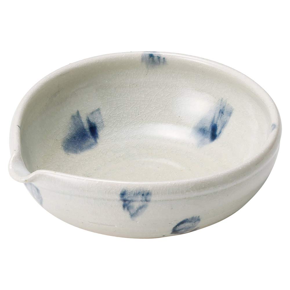 

Marui Seito Shigaraki Ware Hechimon Katakuchi Tawami Bowl, Blue Drop Pattern, MR-3-3424, 19cm
