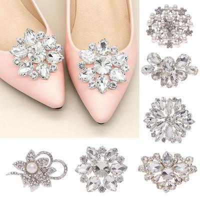 1PC Lady Wedding Square Clamp Shiny Decorative Clips Shoe Decorations Charm Buckle Shoe Clip