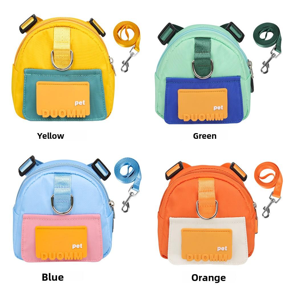 Dog leash Cartoon schoolbag Outdoor travel Pet self-backpack Pet supplies Dog leash