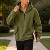 Men's Casual Loose Fit Half-Zip Hooded Pullover for Spring and Wear
