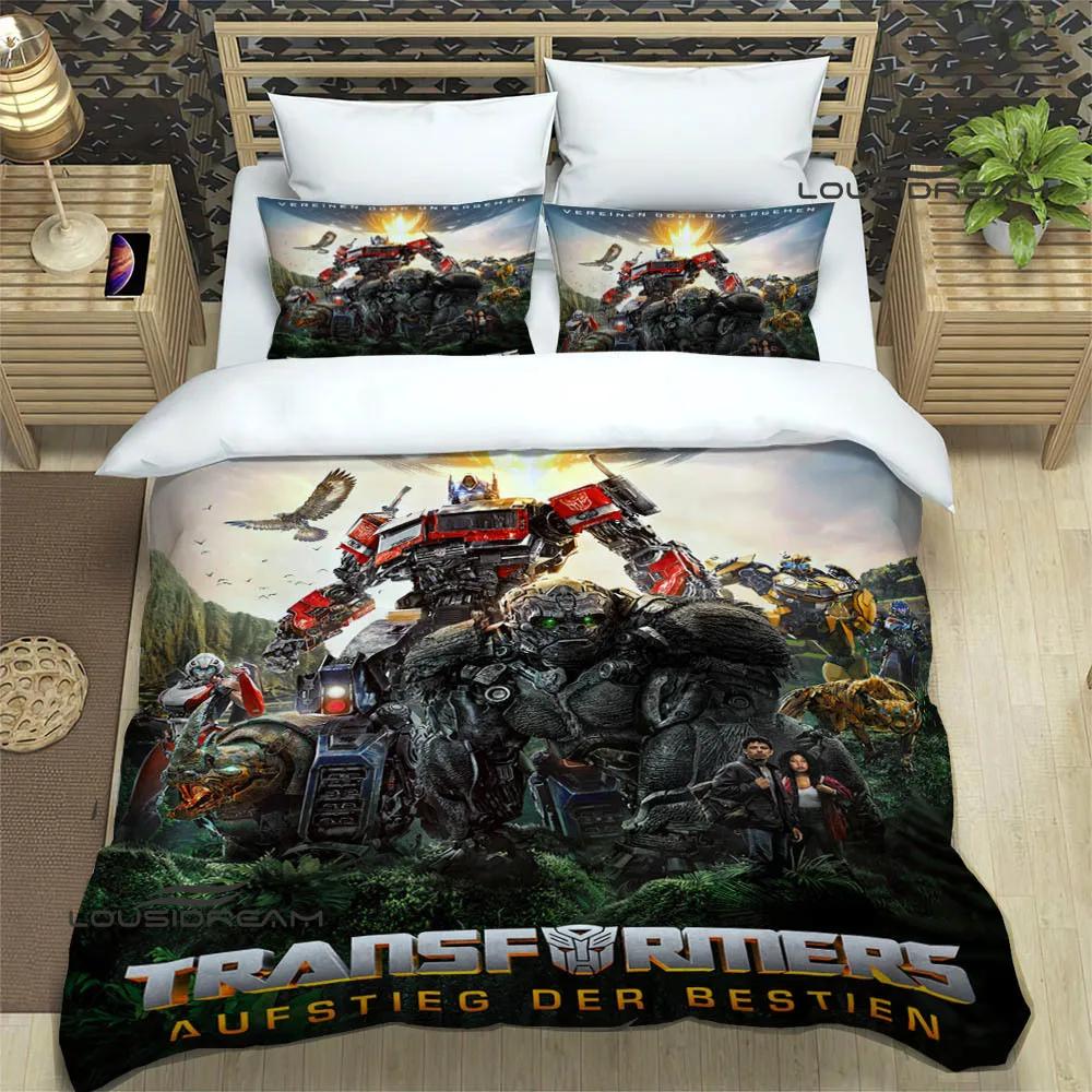 Bedding Set Luxury Birthday Gift T-Transformers Cartoon Bedding Sets Exquisite Bed Supplies Set Duvet Cover Bed Comforter Set