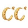 European & American Stylish Non-fading Zirconia Inlaid C-shaped Copper Earrings