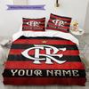 Name Custom Flamengo Logo Pattern Bedding Set Quilt Cover Pillowcase Home Decor Gift (1 * Duvet Cover + 2 * Pillowcase, Without Core)