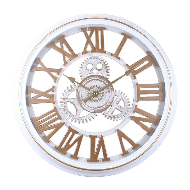 Retro Gear Plastic Wall Clock Hollow Creative Silent Model Watchmaker Bar Cafe Personalized Decorative Quartz Clock