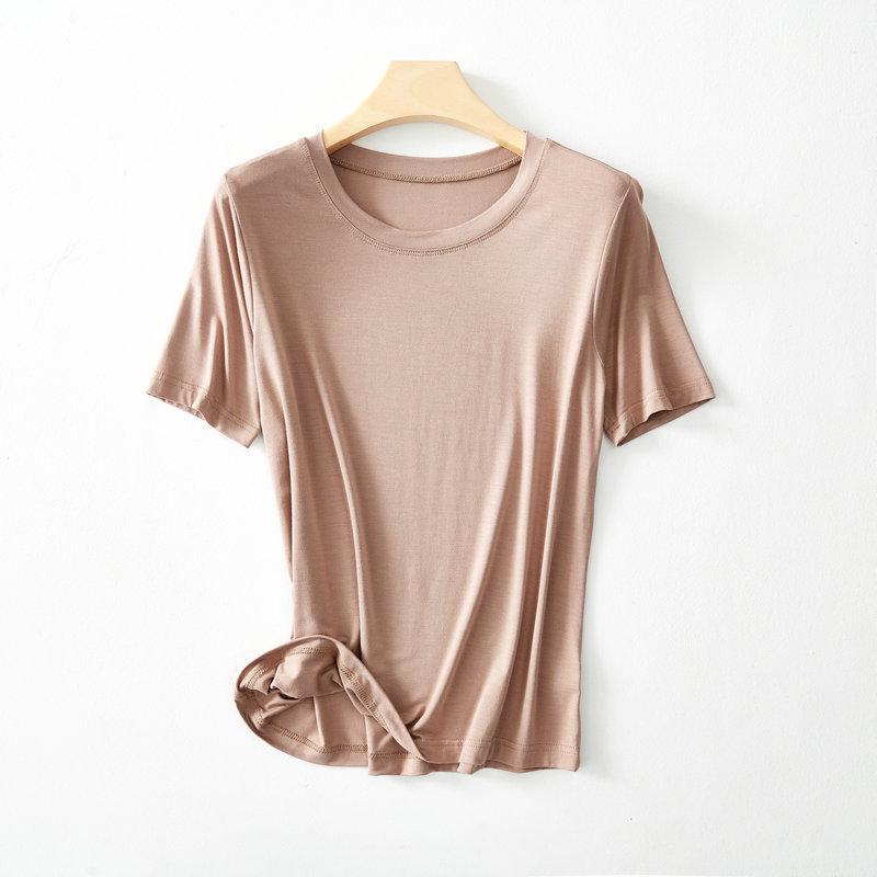 2022 Frühling/Sommer Damen Locker Modal Rundhals Kurzarm T-Shirt
