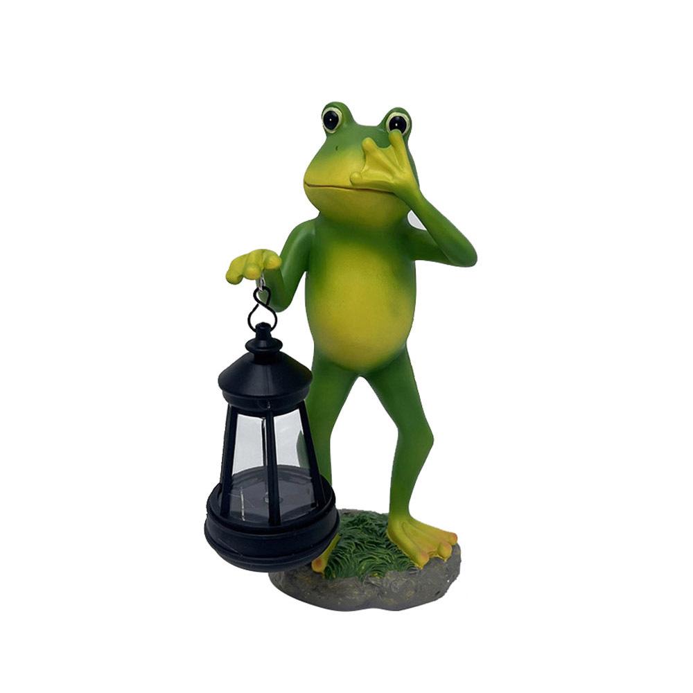 Garden Decorative Frog Solar Lamp - Outdoor Realistic Animal Garden Landscape Lamp - Creative Resin Handicraft