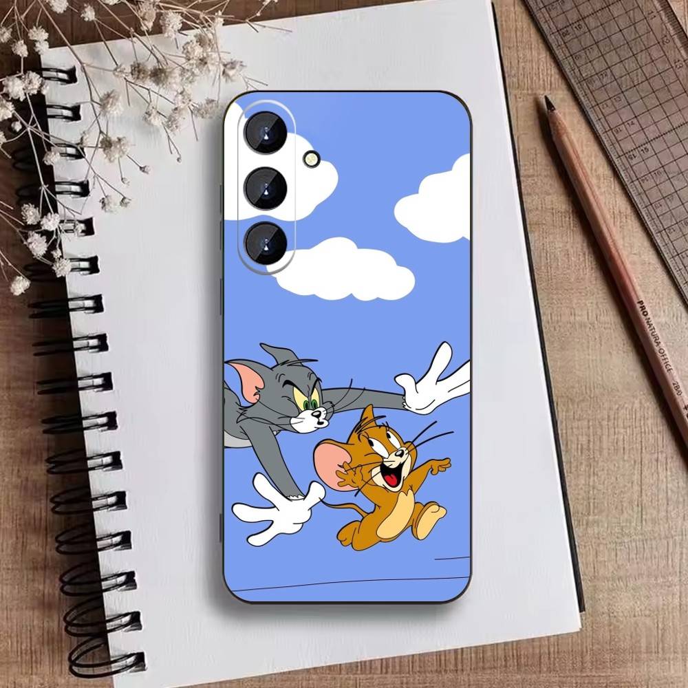 U-Tom And J-Jerry Phone Case For Samsung Galaxy A73,21,22,32,71,53,52,51,80,5G Soft Black Cover