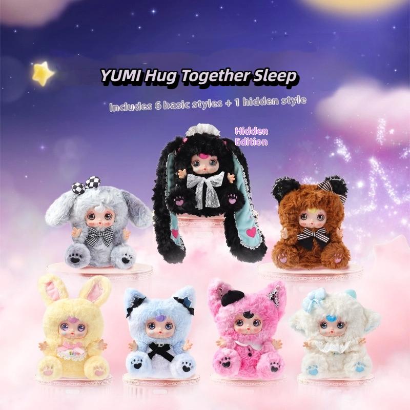 Yumi Hug Together Sleep Series Plush Keychain Blind Box Cute Vinyl Doll Figures Collectible Toys Birthday Gifts