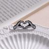 Artistic Alloy Skeleton Heart Gesture Brooch Vintage Cartoon Style For Accessories Trendy