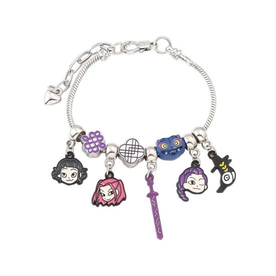 Pulseira DIY Pop Coreana Pulseira Inspirada em Anime Pulseira Elástica Ajustável com Berloques Fofos Presente para Fãs Homens Mulheres