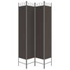 4 Panel Room Divider In Brown 160 X 220 Cm Fabric