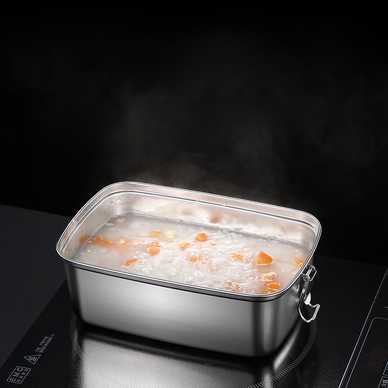 Lancheira térmica selada de aço inoxidável 304, dupla camada, recipiente portátil para armazenamento de alimentos frescos, tigela de aquecimento