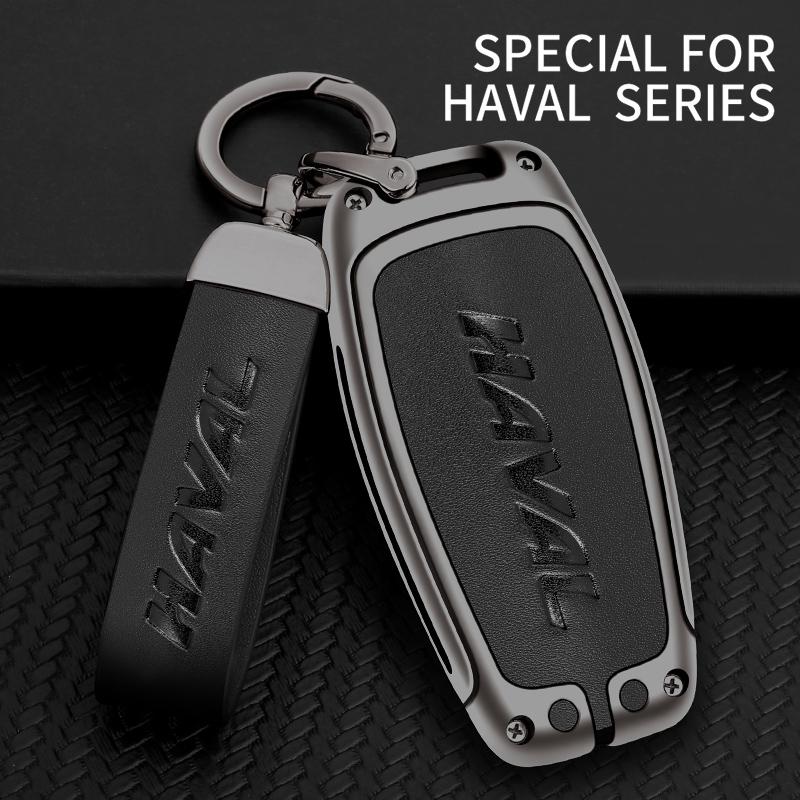 Car Key Case Great Wall Hover Jolion H6 H7 H4 H9 F5 F7 F7X F7H H2S Gmw Dargo Shell Keychain Zinc Alloy Leather Car Key Case