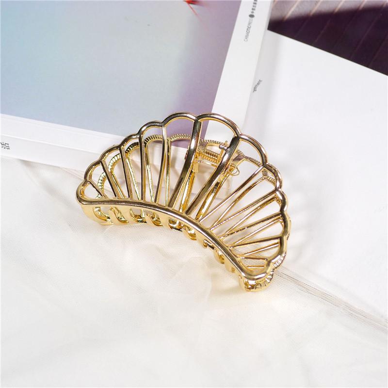 New Women Elegant Gold Hollow Geometric Metal Hair Claw Vintage Crab Hair Clips Headband Hairpin Fashion Hair Accessories