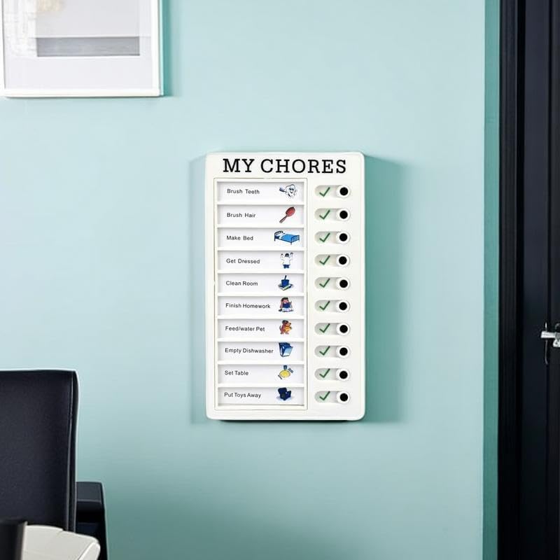 2 Pcs Chore Chart for Adults to do List My Chores Checklist Task Board Sliding Routine Chart for Kids, Memo Boards Slider Schedule DIY Detachable