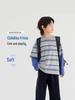 Boys' Trendy Striped Long-Sleeve Faux Two-Piece T-Shirt - 2026 Autumn Style