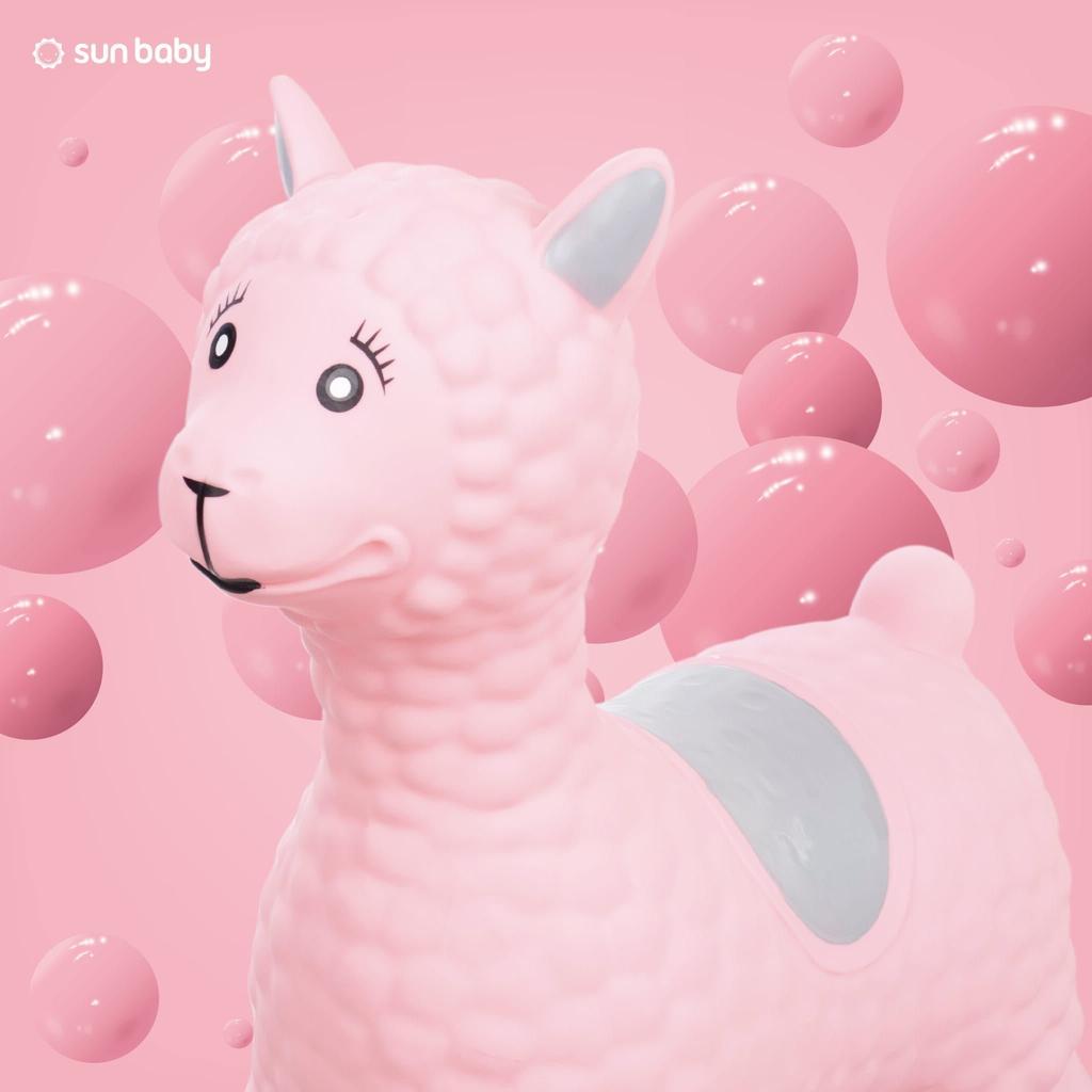 Springkussen voor Kinderen met Pomp Alpaca Roze