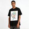 Q Version Vitality Shoulder Hug Anime Print Couple T-shirts Loose Casual Unisex Daily Crewneck Tees Pure cotton T-shirt