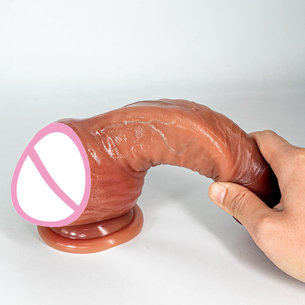 Big Penis Realistic Dildo Super Soft Silicone with Suction Cup Vagina Stimulato G-spot Curved Shaft Sex Toys For Women Men Gay
