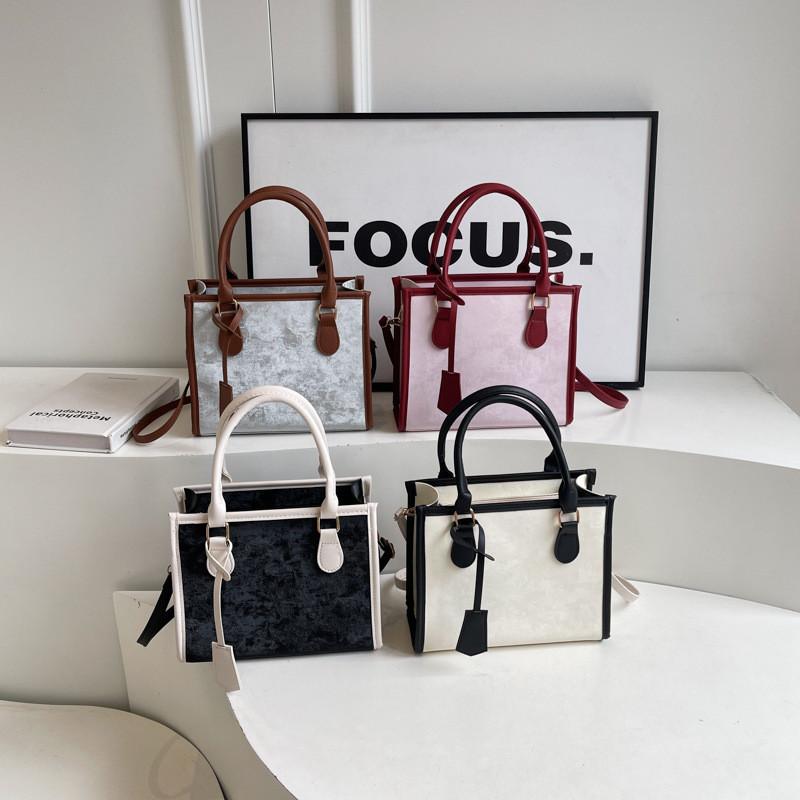 Trendy Korean Style Tote Bag For Women Stylish Casual Color Block Crossbody Bag 2024