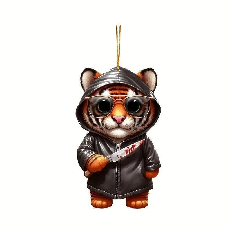 

Тигр Красочный Мультяшный Подвеска Акриловый Декор для Автомобиля Причудливый Домашний Аксессуар Подвесной