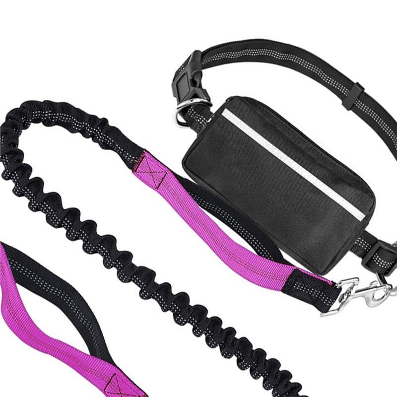 A58Z Do wyprowadzania psów i do biegania z pupilem Smycz Wielofunkcyjna Sportowa Torba na pas Rozszerzana Bez użycia rąk Regulowana