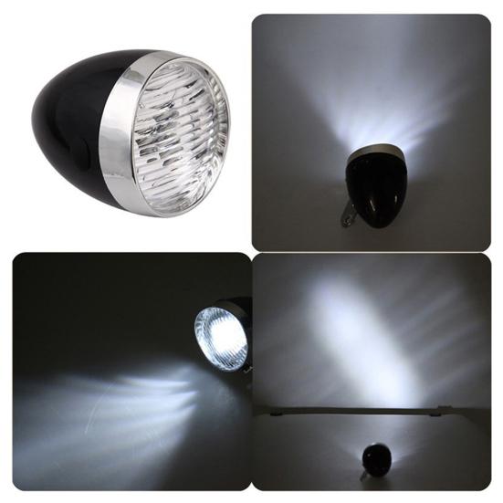 3 LED 2Modes Bicycle Bike Front Light Lamp Headlight Vintage Flashlight Headlamp