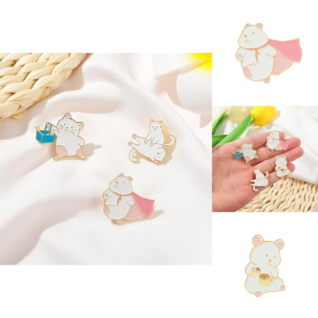 Cute Cartoon Cat Enamel Pin Brooch Adorable Creative Animal Jewelry Accessory
