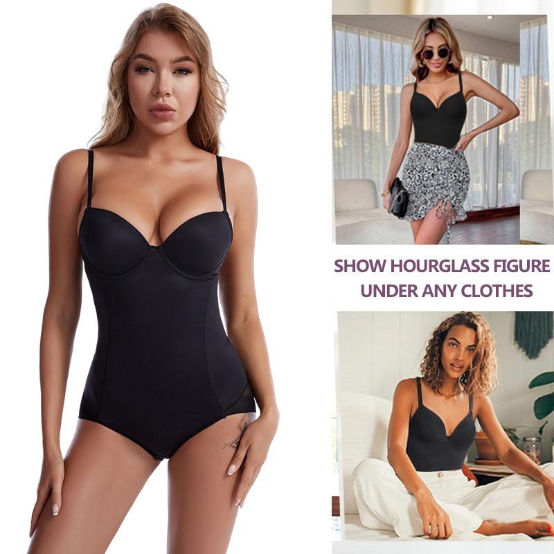 Plus Size Adjustable Shaping Bodysuit Tummy Control Waist Trainer Body Shaper Bra