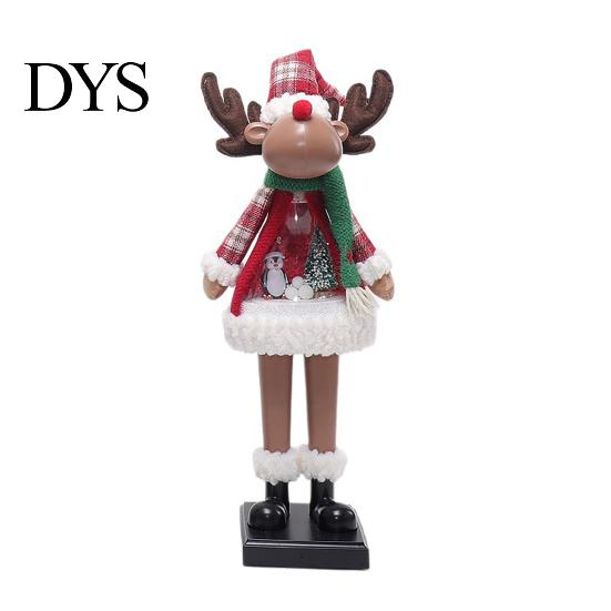 Musical Santa Snowman Reindeer LED Lighted Christmas Figurine, Swirling Glitter Claus Elk Indoor Holiday Party Decor Decoration with Music for