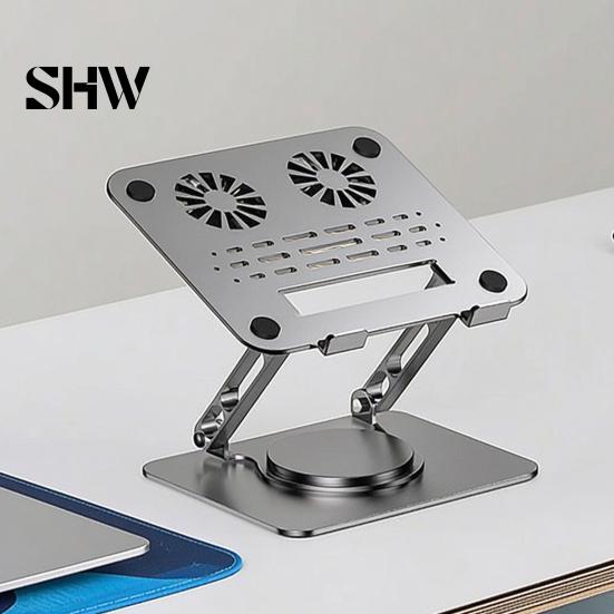 Heavy Duty Laptop Riser Foldable Stand for Desk, Portable Height Adjustable Computer Cooling Holder, Ergonomic Ventilated Notebook Tablet Holder