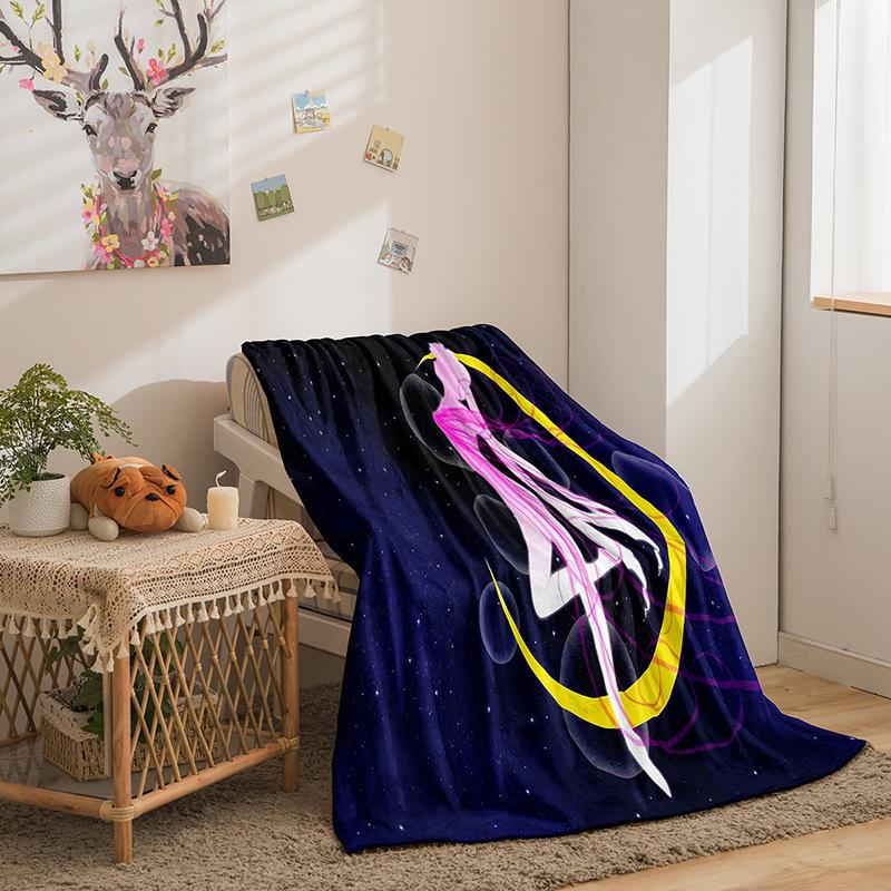 Cartoon Beautiful Girl War Series Double-Sided Flannel 3D Digital Printing Blanket, Blanket