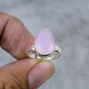 Pink Chalcedony Gemstone Handmade 925 Sterling Silver Jewelry Ring Size 8.5 M-268