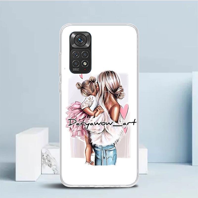 Mom Baby Girls Phone Case For Xiaomi Redmi Note 15 14 14S 13 12S 12 Pro Plus 11S 11 11T 11E 10S 10 + Soft TPU Back Cover Redmi N