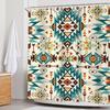 Western Aztec Shower Curtain Abstract Vintage Boho Retro Geometric Tribal Ethnic Native Bathroom Set American Southwestern