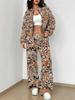 Retro Pattern Autumn And Winter New European And American Women'S Clothing Rose Printing Suit Women