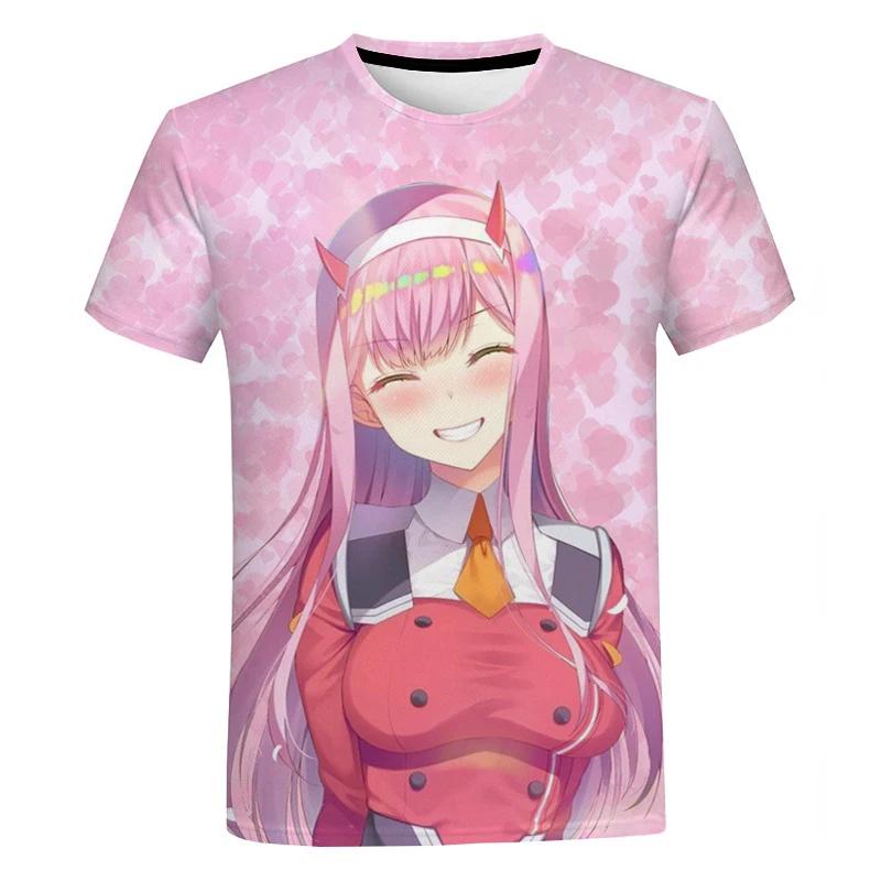 Dear In France 3D Printed T-shirt Anime Zero Two Fashion Oversized Short Sleeve T-shirt Sports Trend High Quality Top Clothing