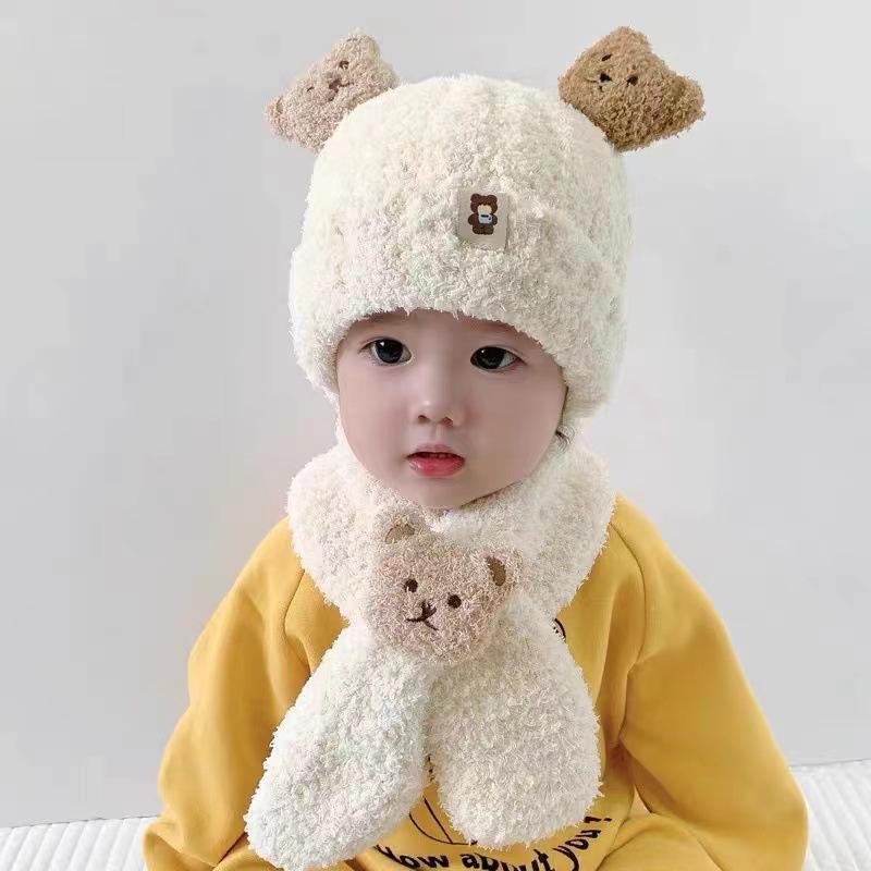Ensemble bonnet et écharpe d'hiver douillets pour bébé – Protection auditive chaude pour garçons et filles